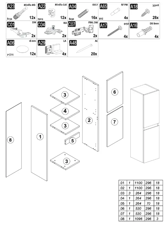 Homeline Cobra gloss bathroom furniture - fig6