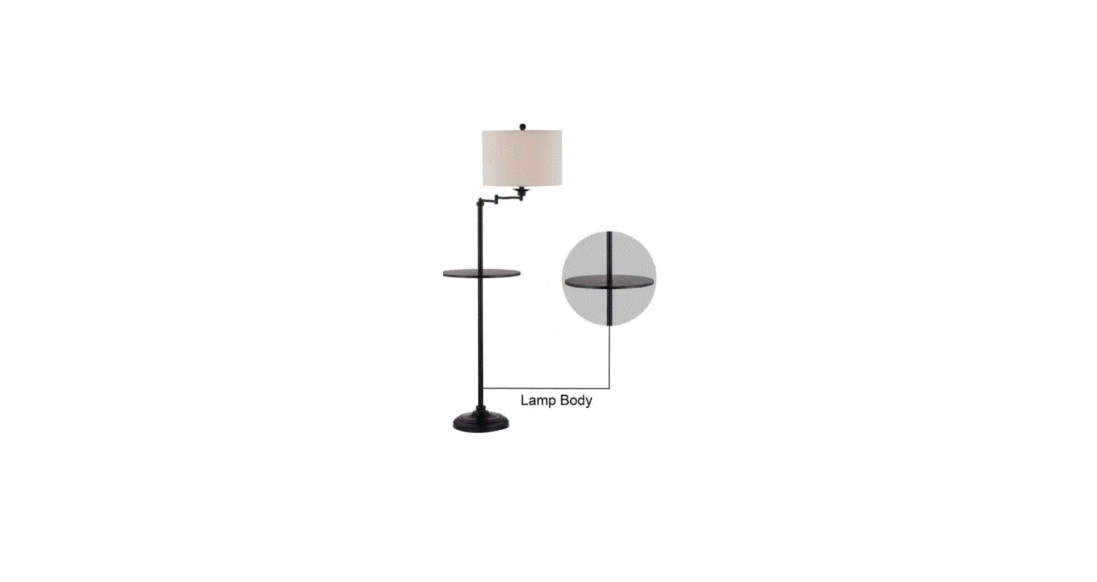 Maxax F01-bk 60 Inch Black Tray Table Floor Lamp Instruction Manual
