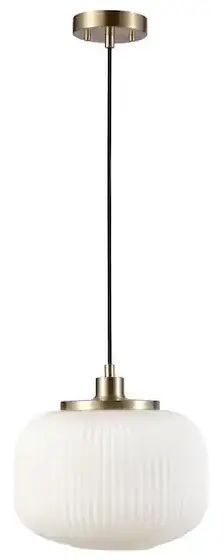 globe-91002373-Lily-1-Light-Matte-Brass-Shaded-Pendant-Light-PRO