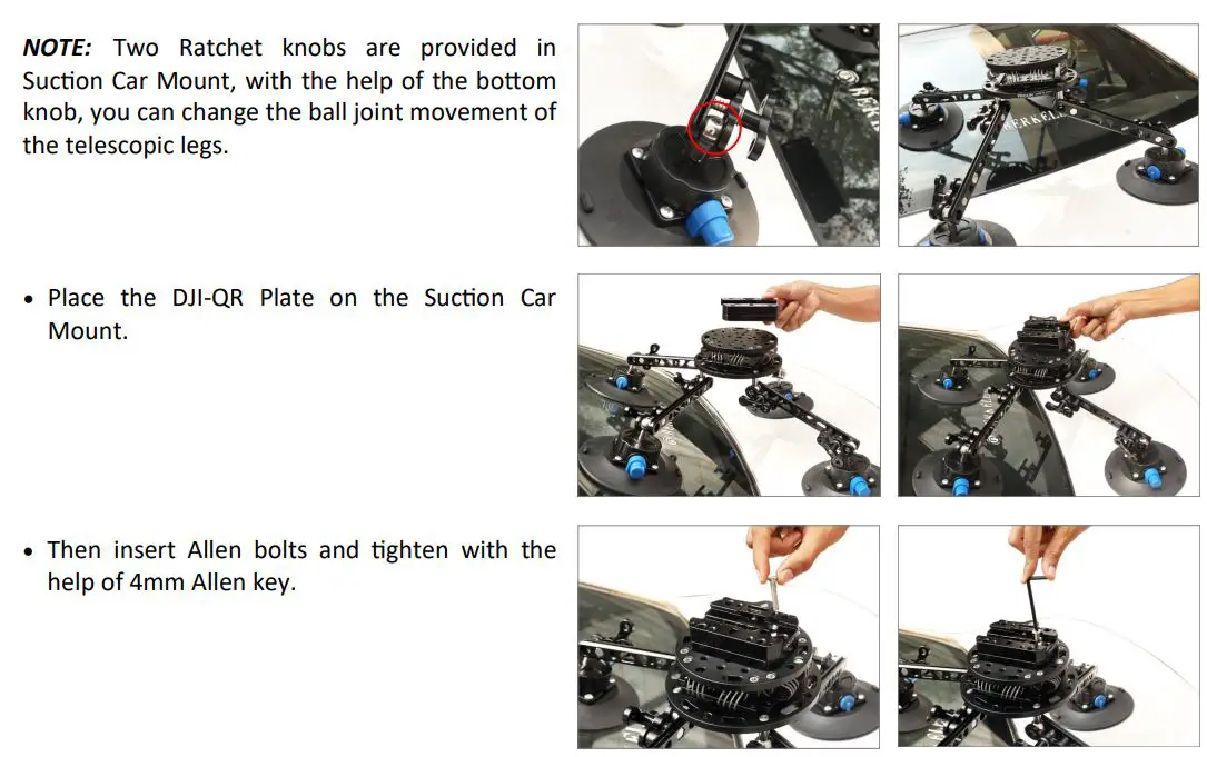 PROAIM CM-BLPR-01 Ballpro Camera Suction Car Mount with Vibration Isolator User Manual - Ballpro Camera Setup