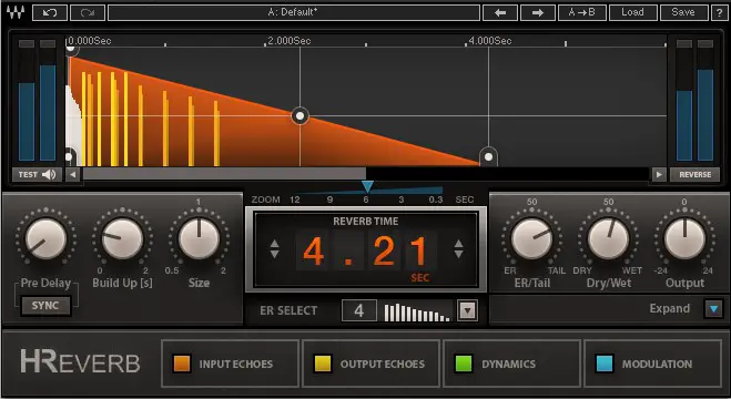WAVES H-Reverb Algorithmic Fir Reverb -3.1 Interface