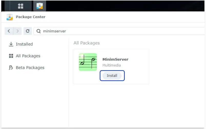Configuring UPnP media server on Synology NAS