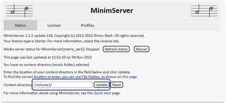 Configuring UPnP media server on Synology NAS