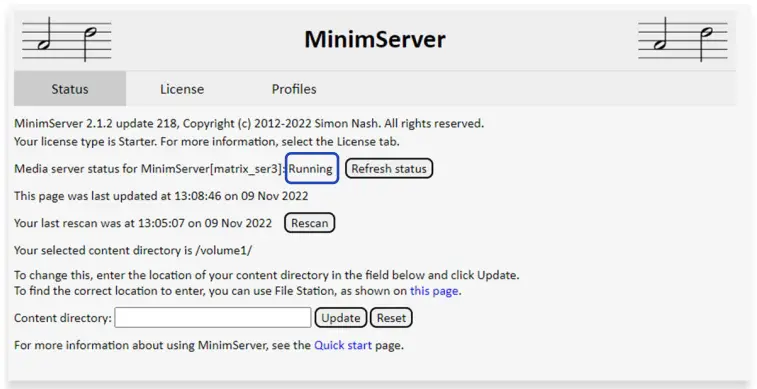 Configuring UPnP media server on Synology NAS