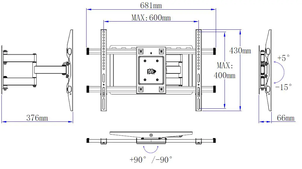 Mounting-DreamMD2295-Full-Motion-TV-Wall-Mount-TV-Bracket-FIG-33