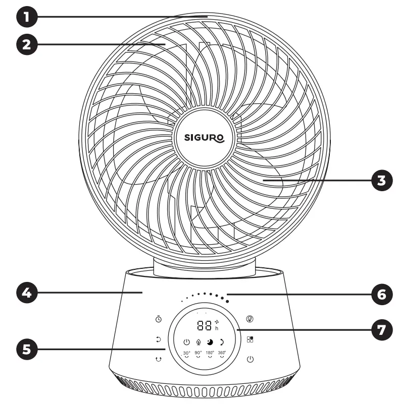 SIGURO SGR-FT-V700W Air Comfort - Fan - fig 1