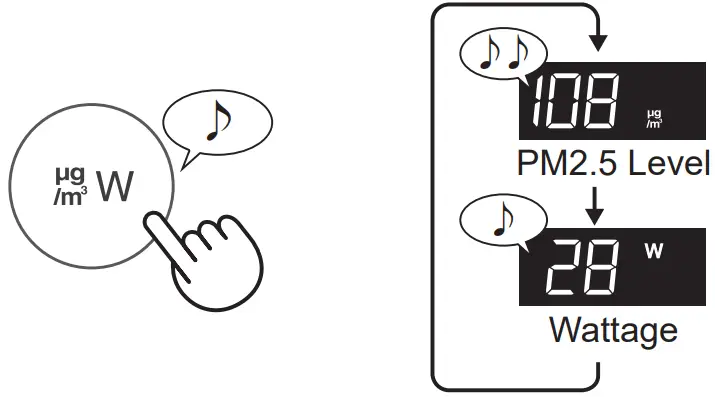 SHARP FX J80J Air Purifier - SELECTING DISPLAY
