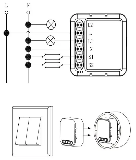 coolseer SML-02WB Wi-Fi+BLE 2CH Switch Module - Double Switch
