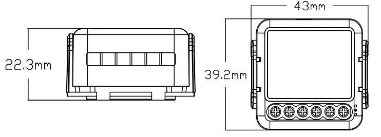 coolseer SML-02WB Wi-Fi+BLE 2CH Switch Module - with mounting clip