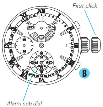 SEIKO Analogue Quartz Watch Cal. 7T86 - How to change the alarm time 2
