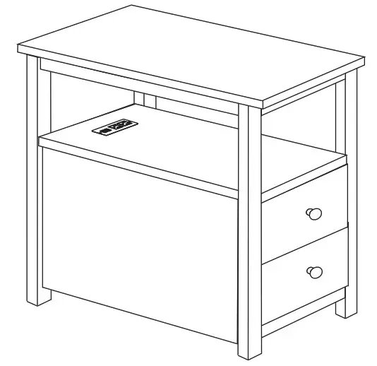 JAXPETY HG61K1253 End Table with 2 Drawers and Open Shelf for Living Room - Cover