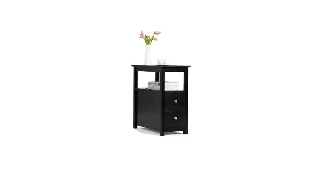 Jaxpety Hg61k1253 End Table With 2 Drawers And Open Shelf For Living Room User Manual
