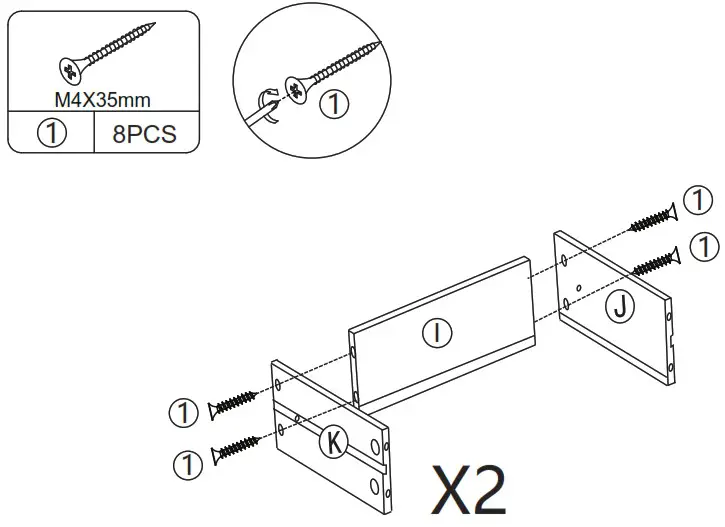 JAXPETY HG61K1253 End Table with 2 Drawers and Open Shelf for Living Room - PRODUCT ASSEMBLY 3