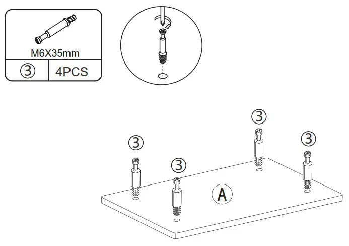 JAXPETY HG61K1253 End Table with 2 Drawers and Open Shelf for Living Room - PRODUCT ASSEMBLY 6