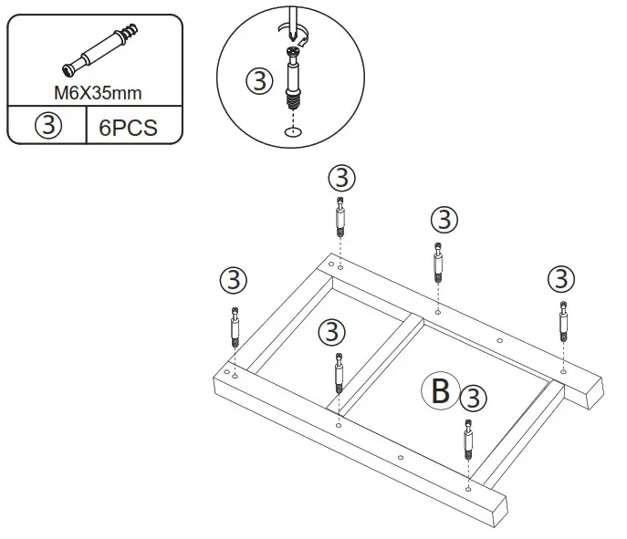 JAXPETY HG61K1253 End Table with 2 Drawers and Open Shelf for Living Room - PRODUCT ASSEMBLY 7
