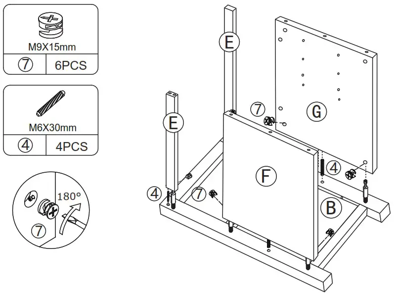 JAXPETY HG61K1253 End Table with 2 Drawers and Open Shelf for Living Room - PRODUCT ASSEMBLY 9