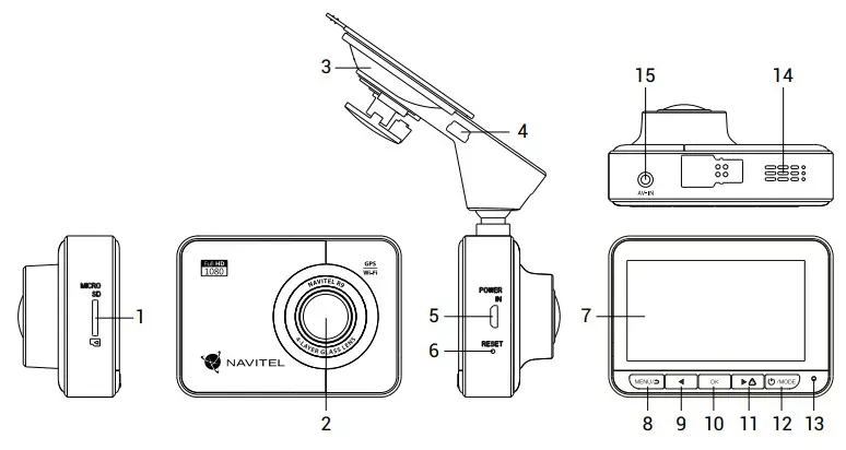 NAVITEL R9 Front and Rear Facing Dash Cam - figure 1