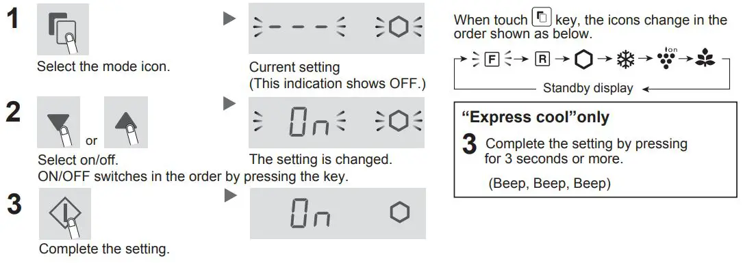 SHARP Refrigerator – Freezer Instruction Manual - Operations of useful modes