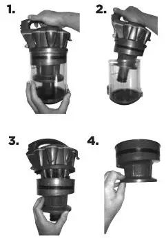 Bissell 1547 Series Opticlean Multi-Cyclonic Canister Vacuum - Cleaning the Cyclone