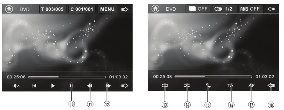 Dual DV635MB DVD Multimedia Receiver with Touch Screen Display - DVD Operation 2