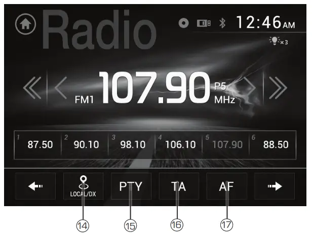 Dual DV635MB DVD Multimedia Receiver with Touch Screen Display - Tuner Operation 2
