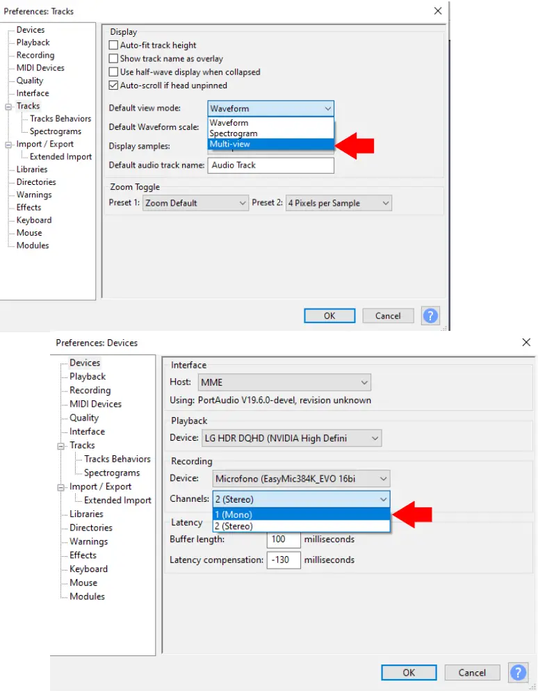 How to setup Audacity with Ultramic384K_EVO 02