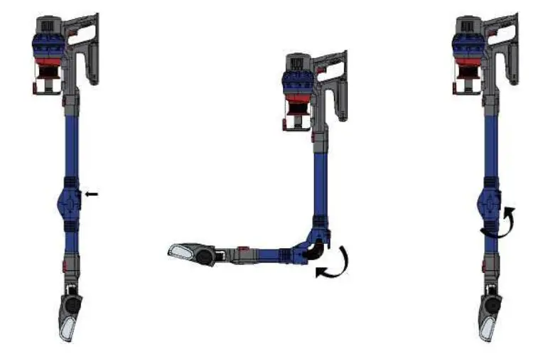 ELInZ VCHSG10 Cordless Hand Stick Foldable Vacuum- Alloy Tube