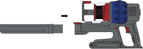 ELInZ VCHSG10 Cordless Hand Stick Foldable Vacuum- Crevice Nozzle Tool
