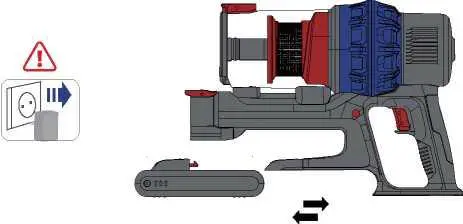 ELInZ VCHSG10 Cordless Hand Stick Foldable Vacuum- Removal