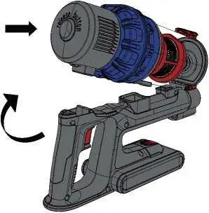 ELInZ VCHSG10 Cordless Hand Stick Foldable Vacuum- main body