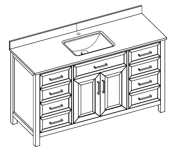 Ikouinc To 60 Ar+ba+he Single Sink White Bathroom Vanity Instruction Manual
