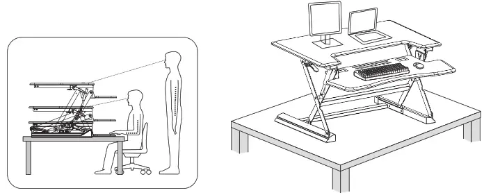 TAOTRONICS TT SD002 Height Adjustable Standing Desk 36 Inch Pro - Desktop