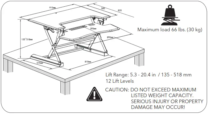 TAOTRONICS TT SD002 Height Adjustable Standing Desk 36 Inch Pro - PROPERTY
