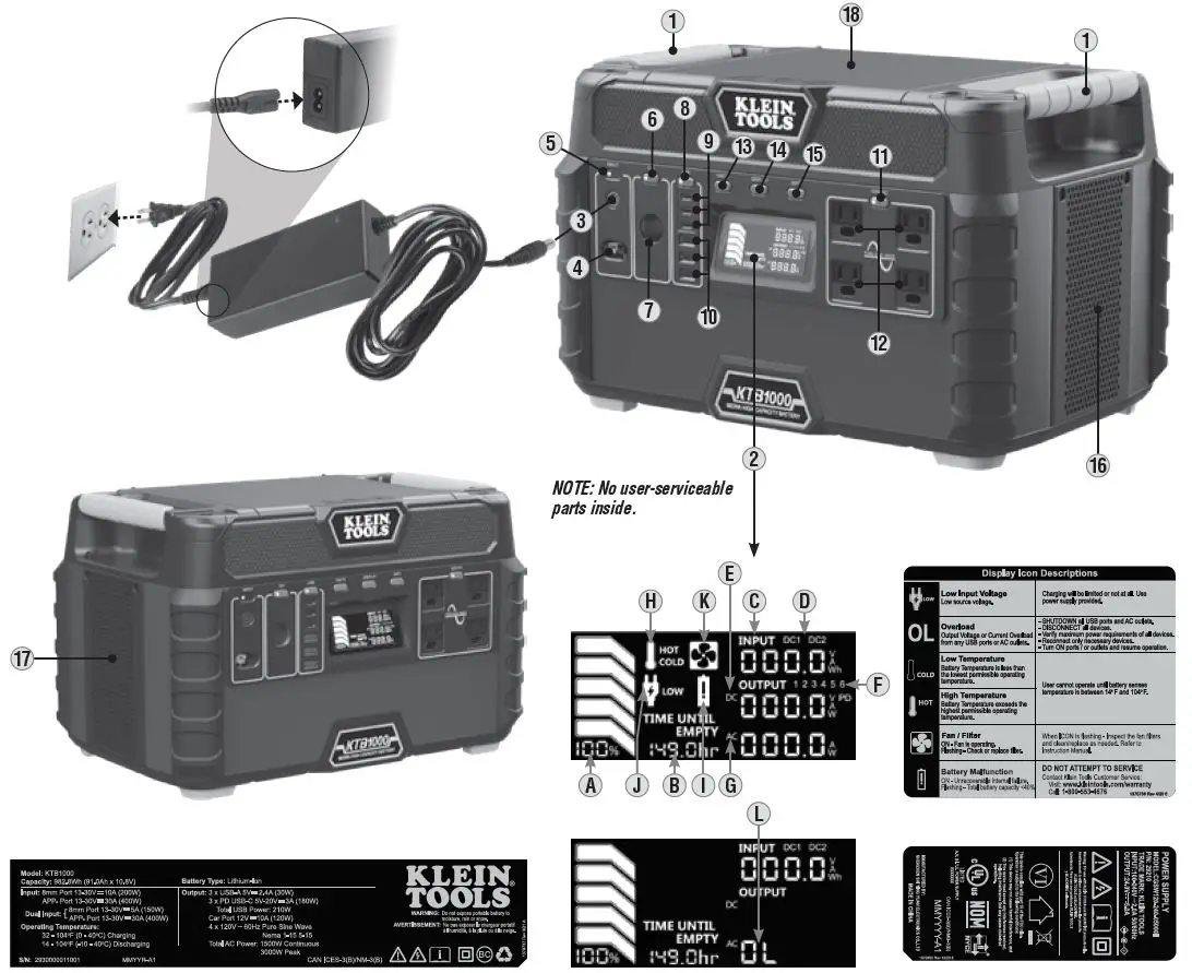 KLEIN TOOLS KTB1000 Portable Power Station-1