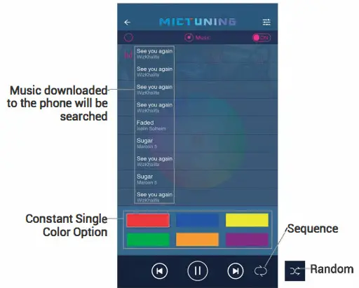MICTUNING C2 Curved RGBW LED Rock Light - Music Page