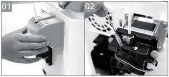 XYZPRINTING Vinci 1.0 Pro 3D Printe - Clean the filament feed module