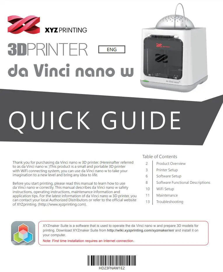 XYZPRINTING Vinci 1.0 Pro 3D Printe