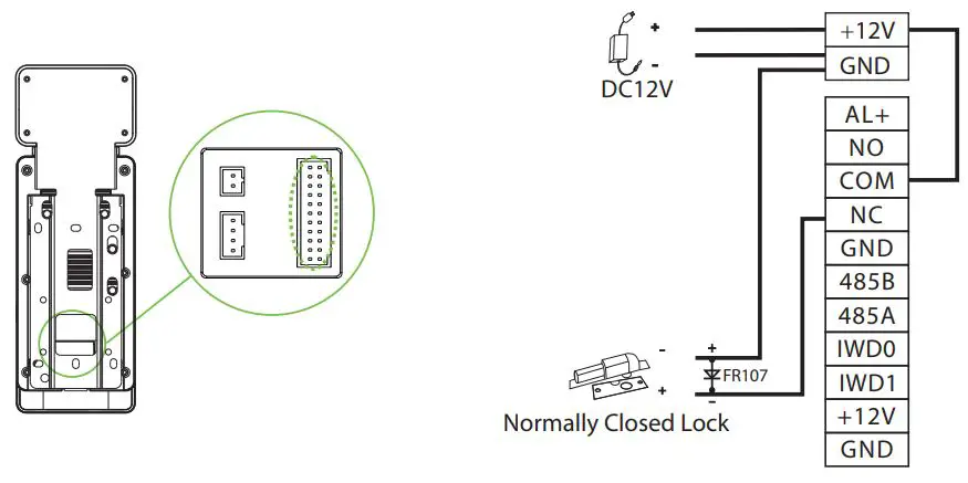 2) Device sharing power with the lock