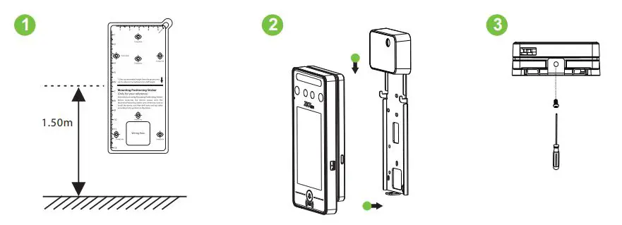 ZKTeco SpeedFace-V4LTI Visible Light Facial Recognition Terminal - How to Install the Device