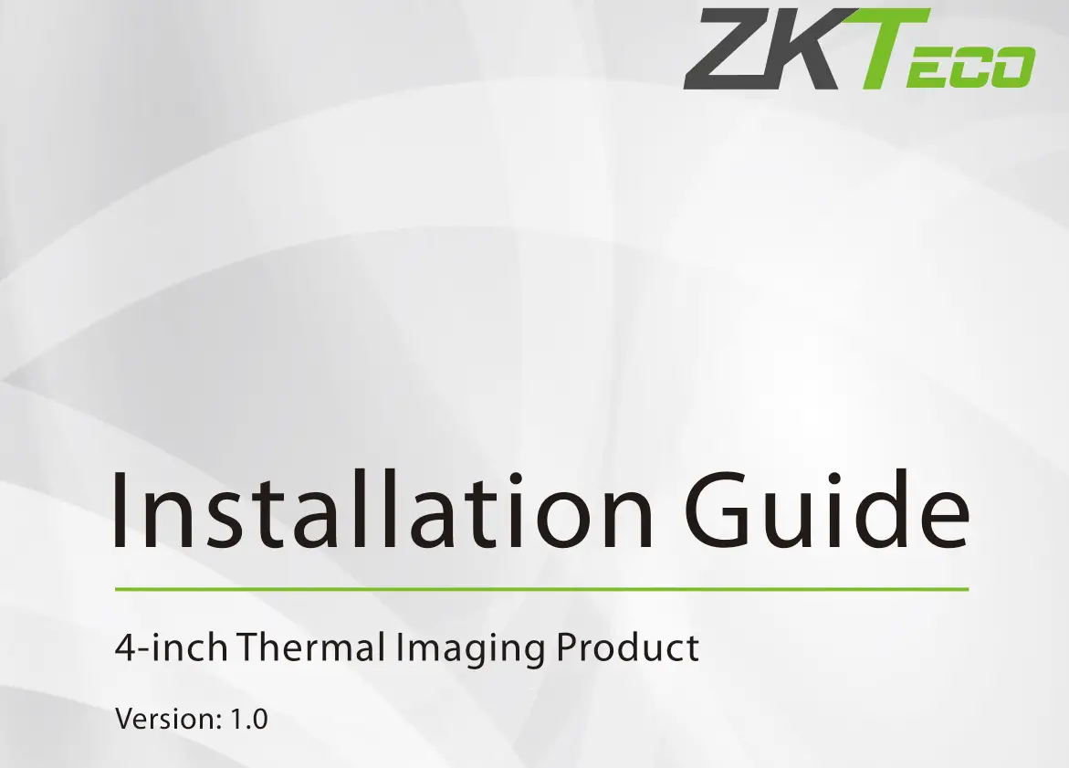 ZKTeco SpeedFace-V4LTI Visible Light Facial Recognition Terminal Installation Guide
