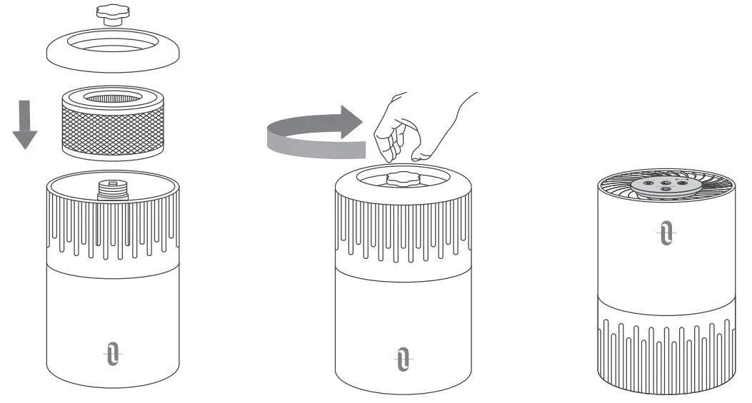 TAOTRONICS TT AP001 Air Purifier - screw cap