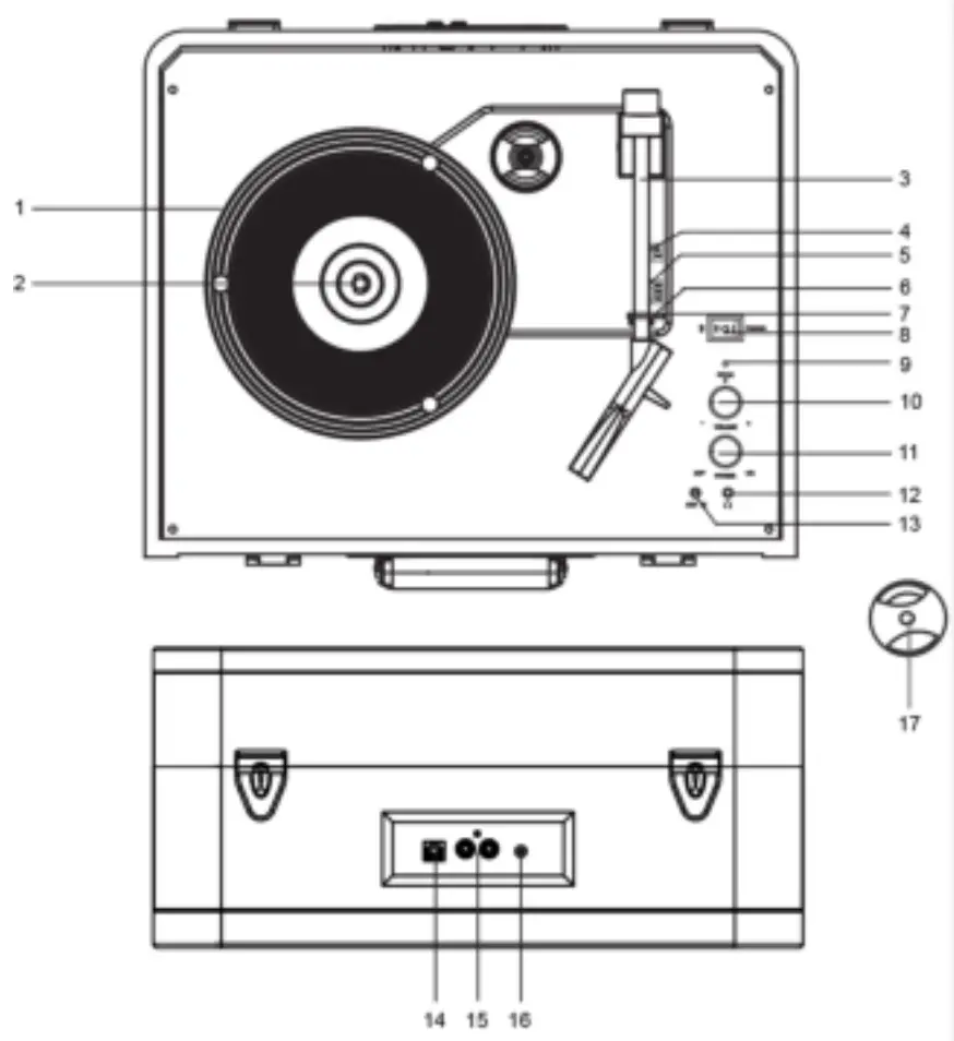 CROSLEY CR6252A Portfolio USB Turntable - Product Description