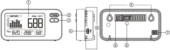 CO2METER RAD-0302 IAQ Mini CO2 Monitor - Fig 1