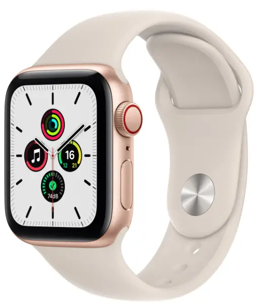 apple A2355 Series SE Watch Silver Aluminum Case with White Sport Band product image
