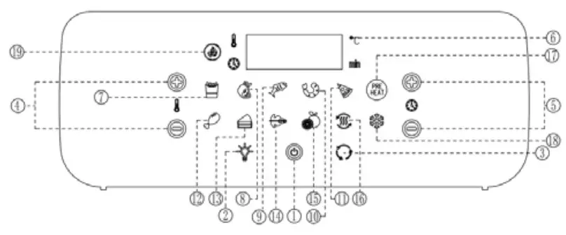 BluMill GLA 1006A Air Fryer Oven - Control Panel