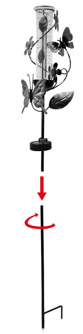GAINSBOROUGH K221 Solar Butterfly Rain Gauge Stake - ASSEMBLY INSTRUCTIONS