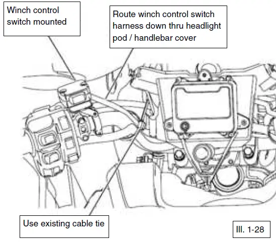TRX420 Kolpin Outdoors Quick Mount Steel Cable Winch 2500lb Honda 29