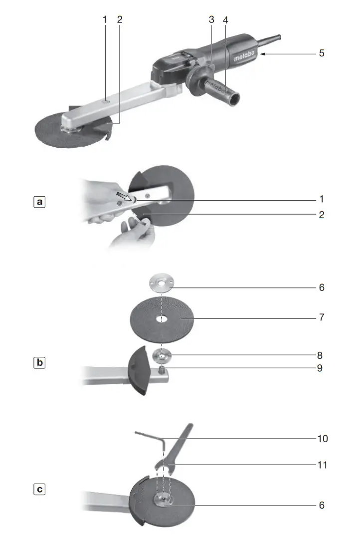 metabo KNSE 9-150 900 Watt Electronic Fillet Weld Grinder - Figure 1