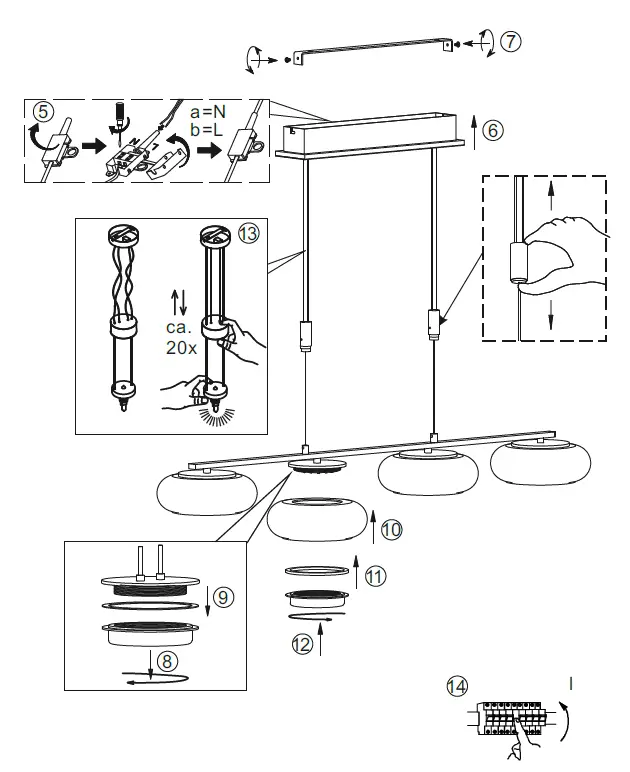 Paul Neuhaus 2079-18 Q-Etienne LED Pendant Lamp 3