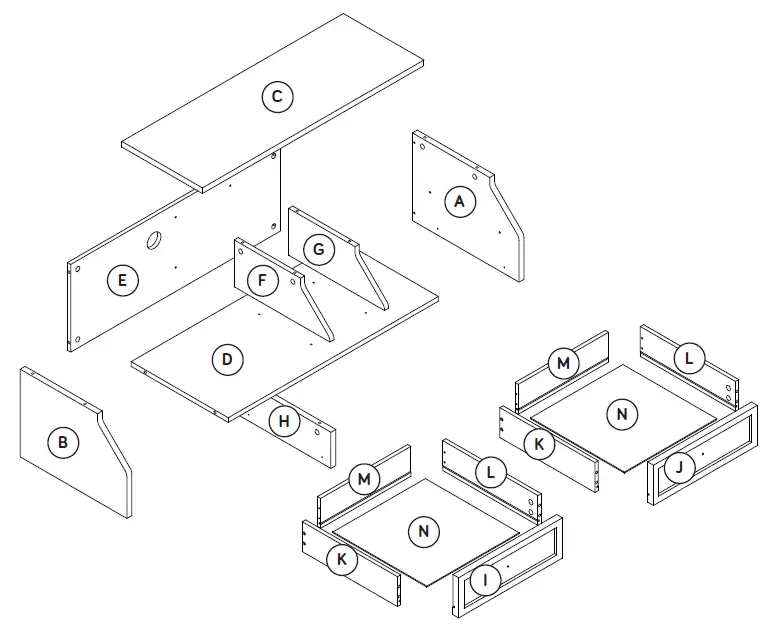 Teknik 5421416 Organizer Hutch fig 2